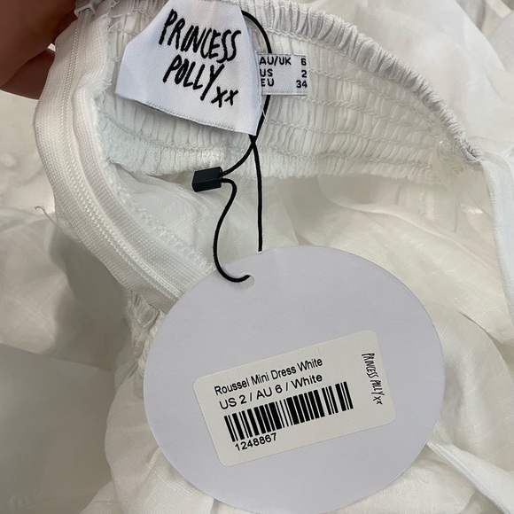 NWT Princess Polly Roussel Cut-out Breezy Summer Mini Dress lined white size 6 - Picture 8 of 10